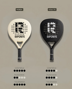 Comparaison des raquettes de padel Riposte Ronde crème et Goutte noire